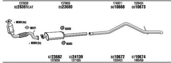 WALKER FOH29969 Exhaust System